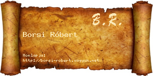 Borsi Róbert névjegykártya